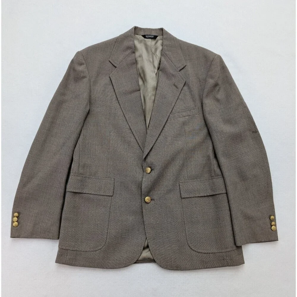 Wall Street Collection Vintage Men's Blazer Jacket Sport Coat Size 42R Beige